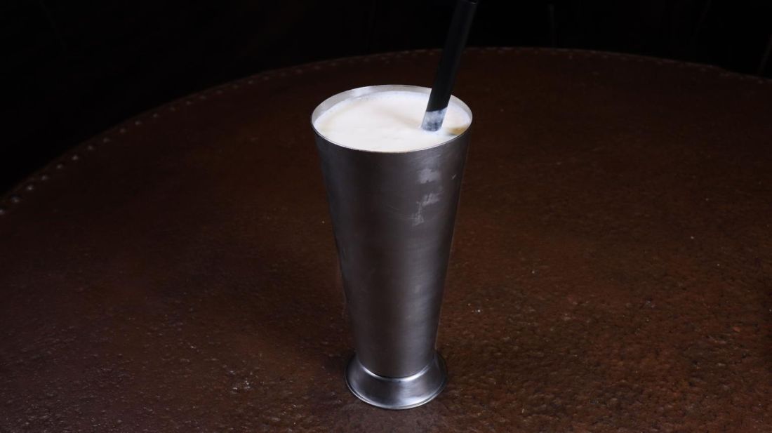 Chilled drink in a steel tumbler
